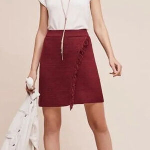 Anthropologie Maeve Arnhem Knit Fringe Skirt